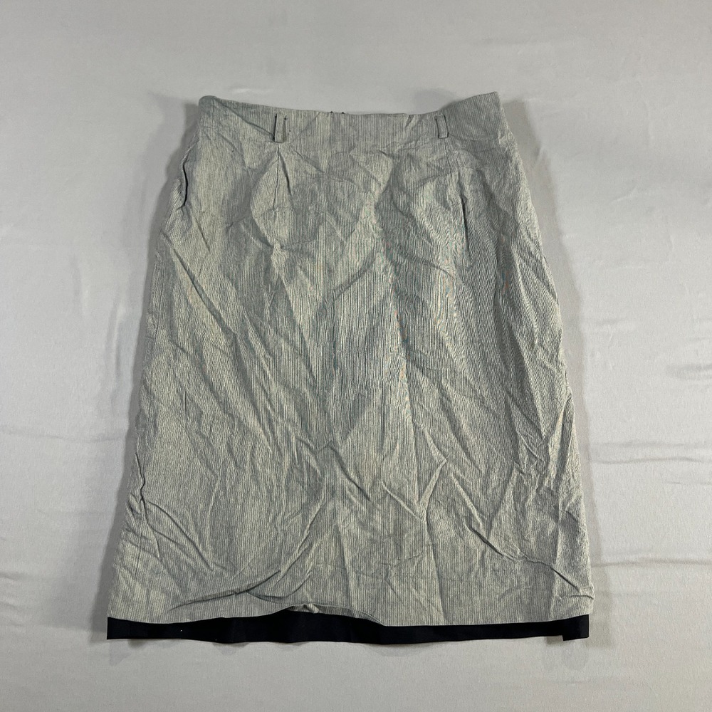 Jones New York Pencil Skirt Womens 8 Petite Heathered Gray Stretch Back Zip